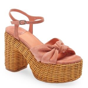 Jeffrey  Campbell Women's Pink Woven Platform Sandals size 9.5